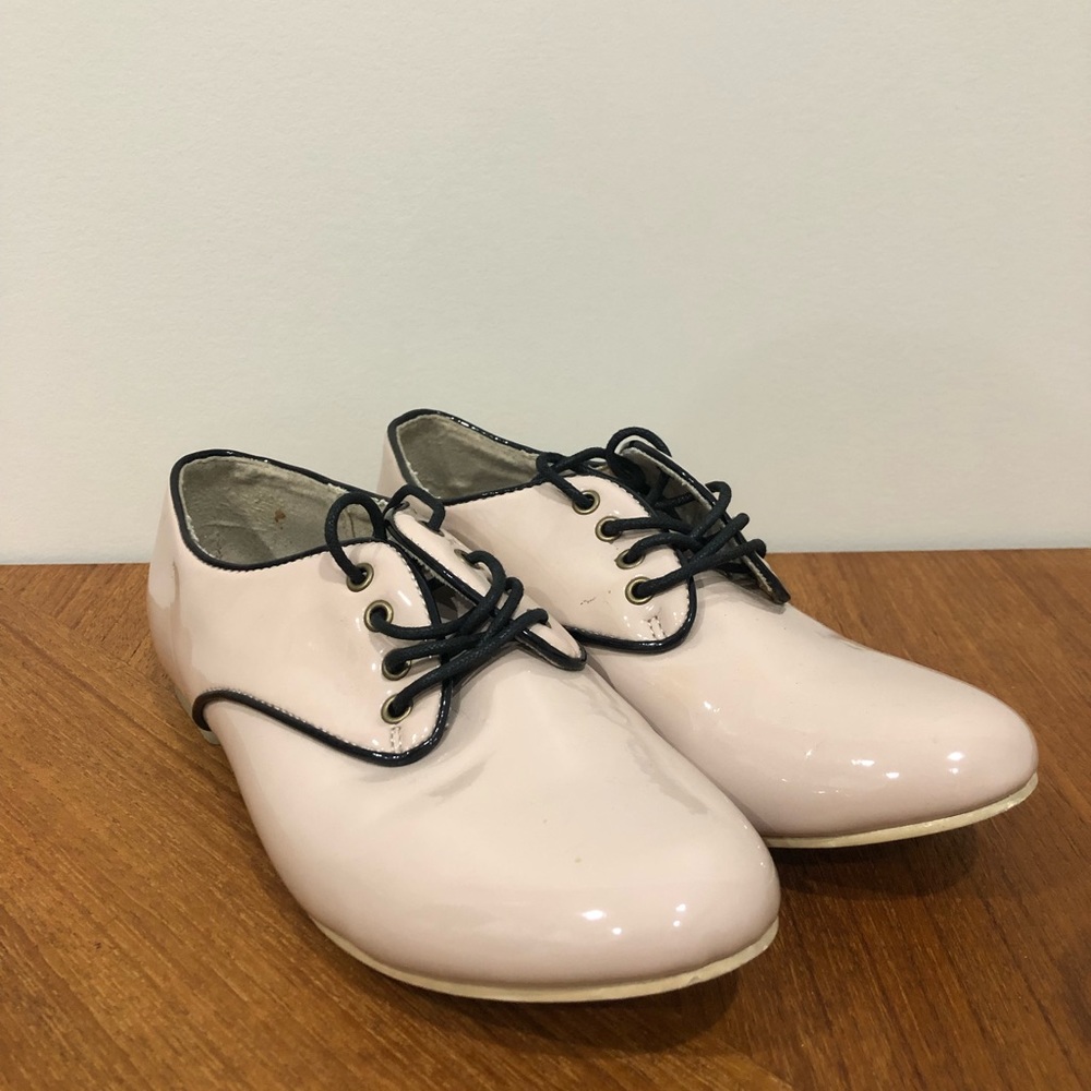 Patent cream shoes